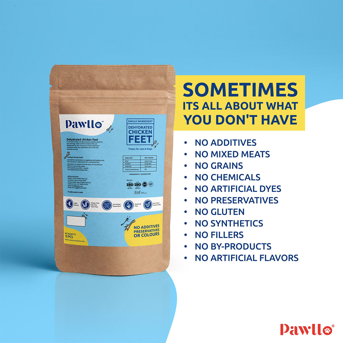 Pawllo Chicken Feet for Dogs | Highly Nutritional Dog Treats | Dried Dehydrated Chicken Feet | Glucosamine-Rich Treats | Promote Healthy Joints & Mobility | Reduces Plaque Buildup - Image 9