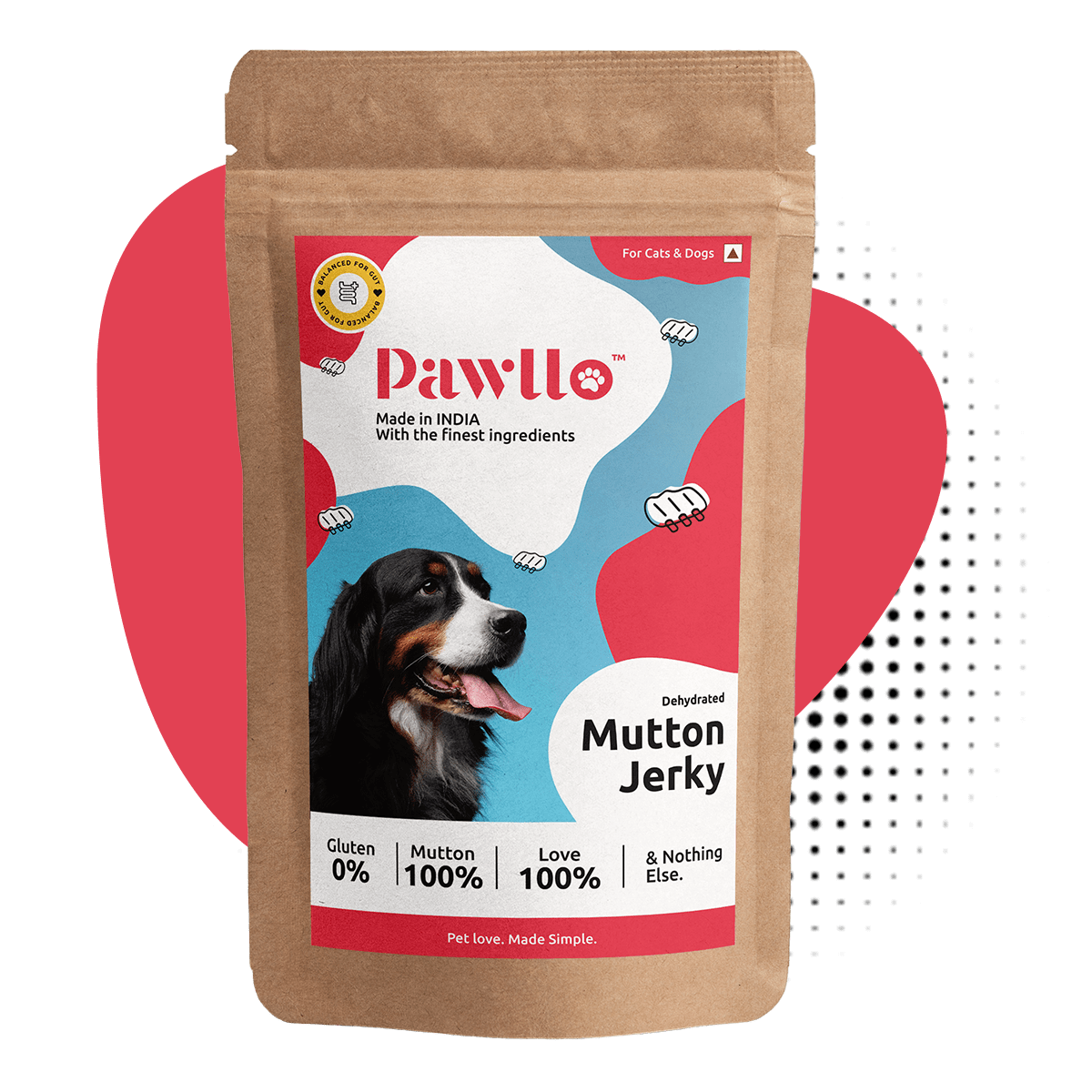 Pawllo Mutton Jerky Boneless Dehydrated Natural Protein Loaded Snack 