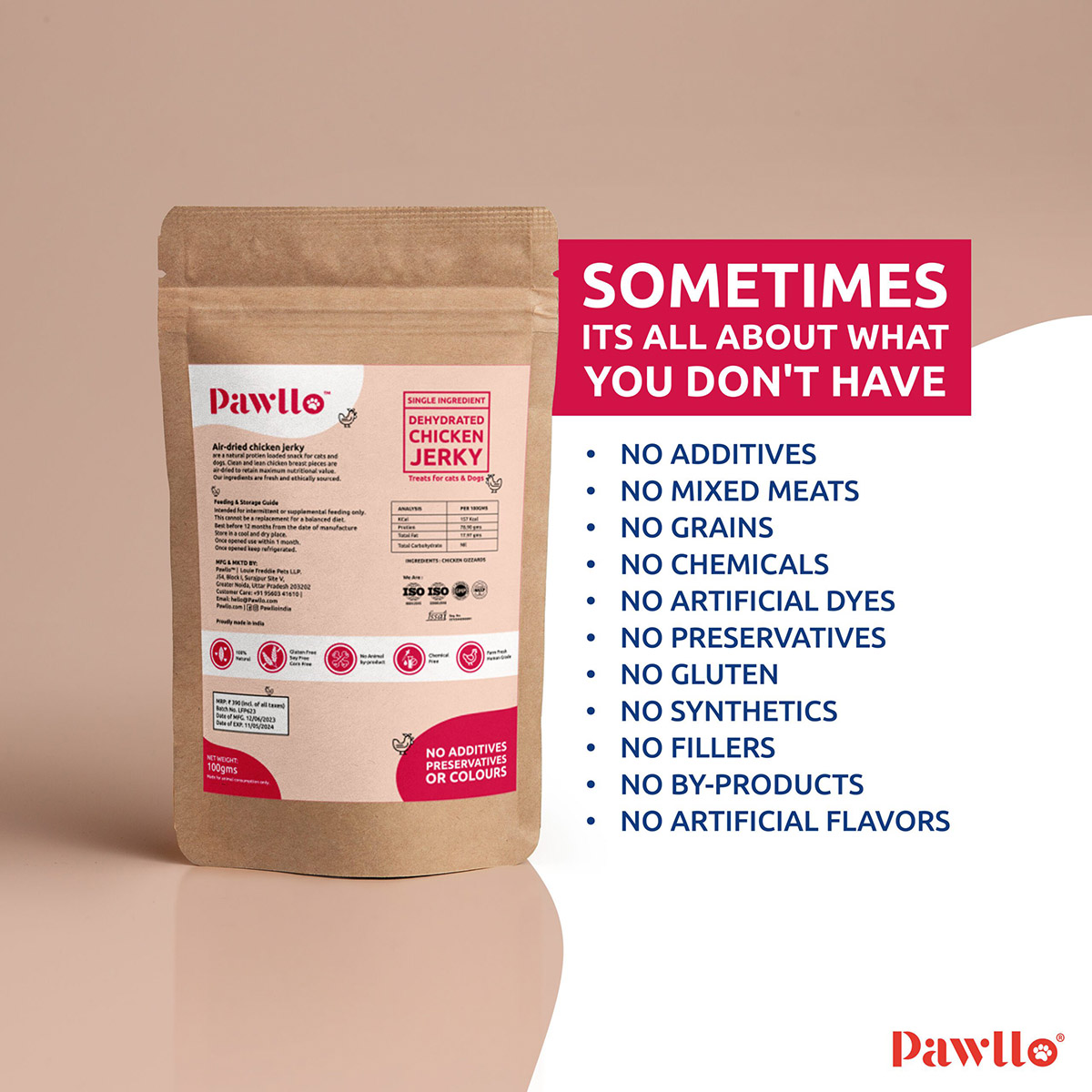 Pawllo Chicken Jerky | Boneless Dehydrated Natural Protein Loaded Snack for Cats & Dogs – 100% Chicken | Supports Lean Muscle Development & Overall Vitality | Provides Essential Amino Acids | Reduces Plaque Buildup - Image 3