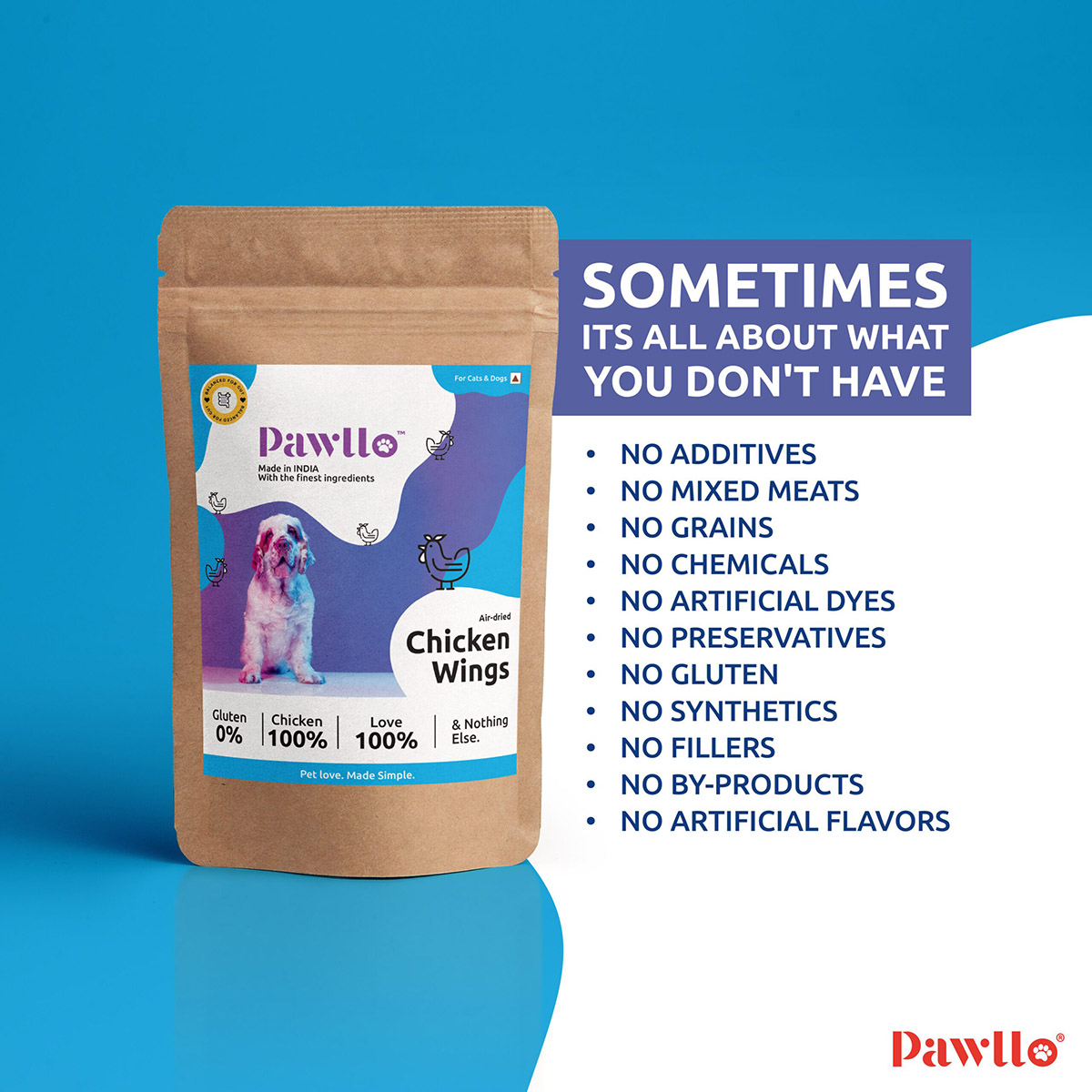 Pawllo Chicken Wings | Dehydrated Natural Protein Loaded Snack for Dogs & Cats | High Protein, Single Ingredient Treat | Ideal for Active Pets & Dental Health | Real Full Wings not wing tips - Image 7
