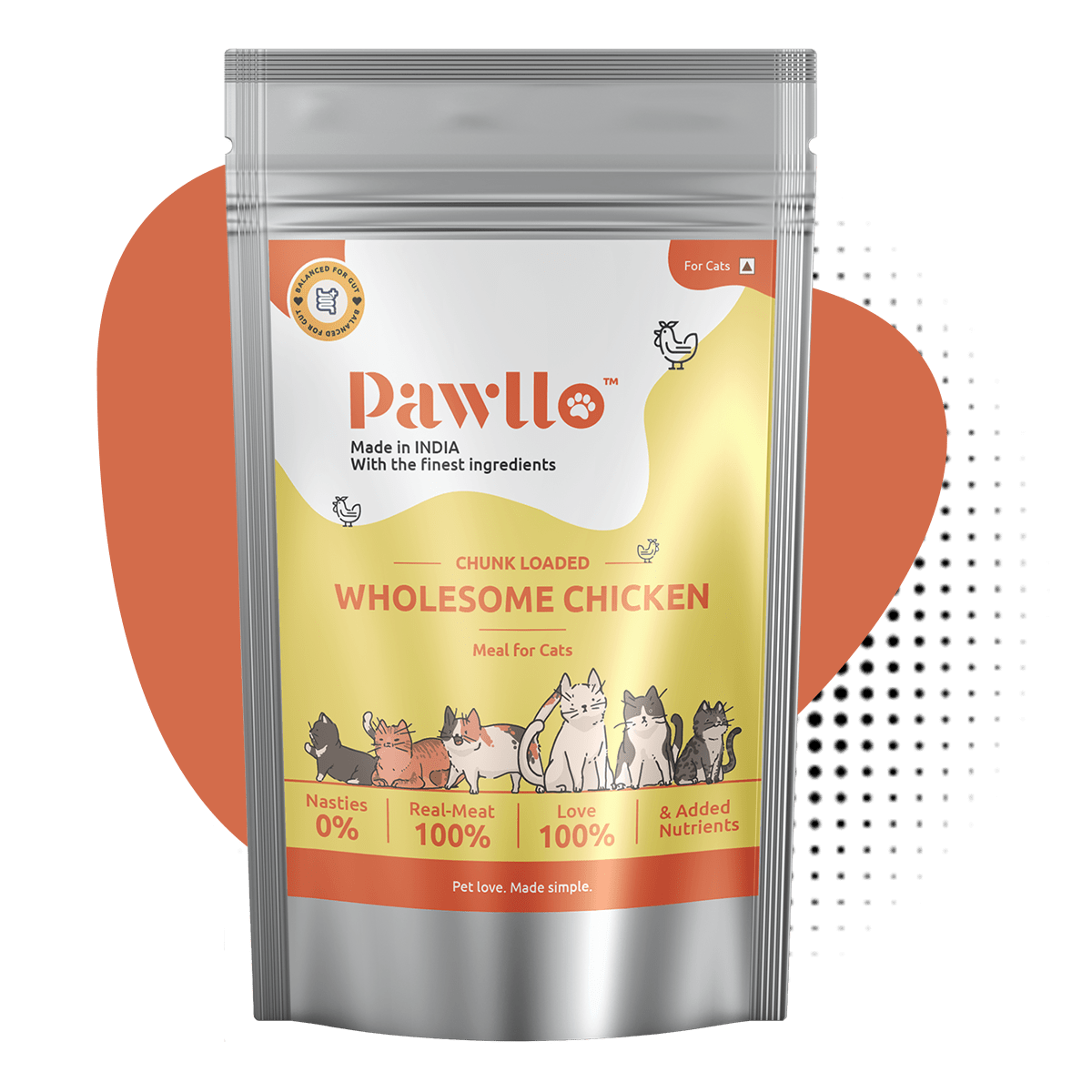 Wholesome Chicken Gravy (Cats) - Omega-3 Rich, Protein-Packed Balanced Meal with Seafood Extracts, Flaxseed Powder, and More