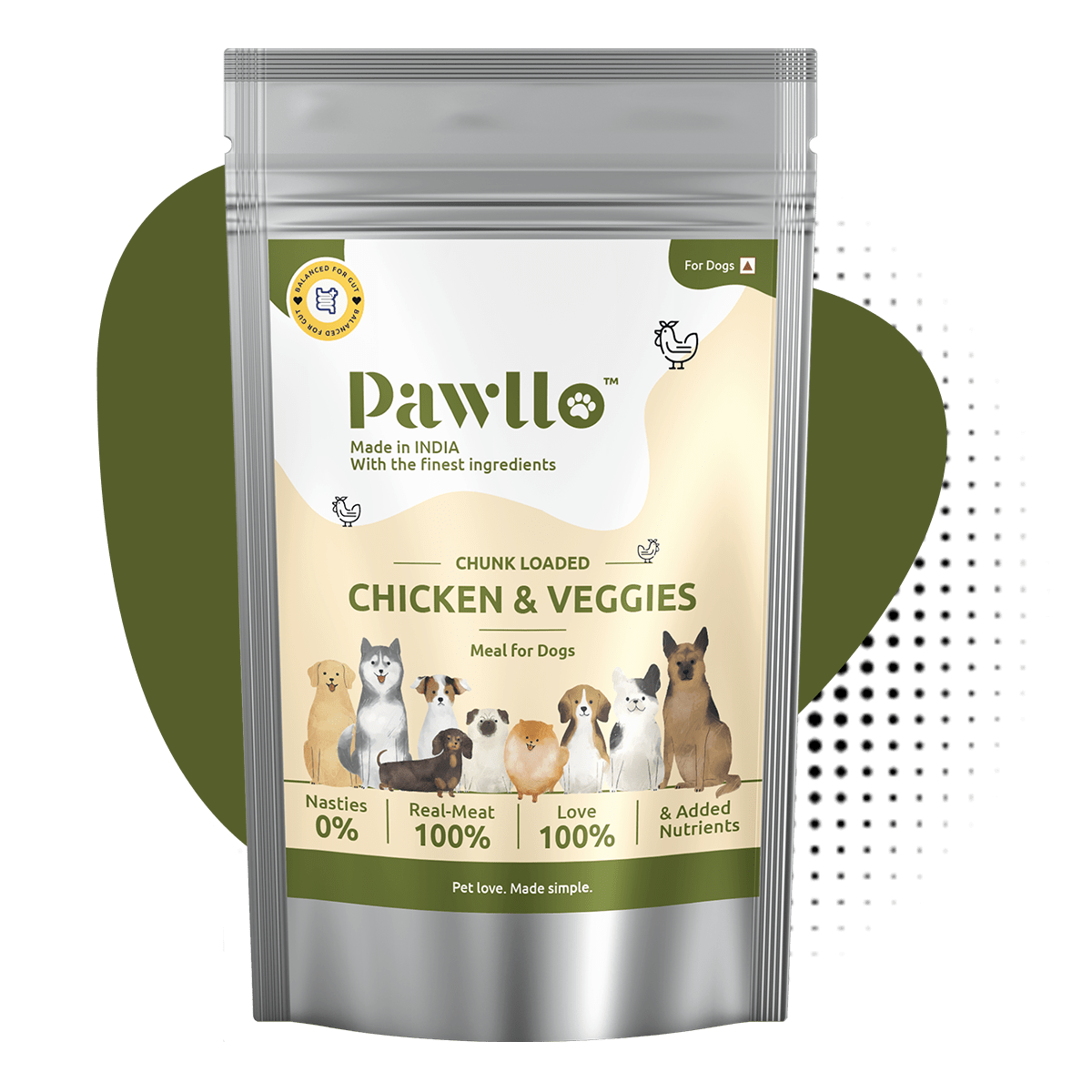 Chicken and Veggies Gravy (Dogs) Omega-3 Enriched, Protein-Packed Meal with Nutrient-Rich Vegetables